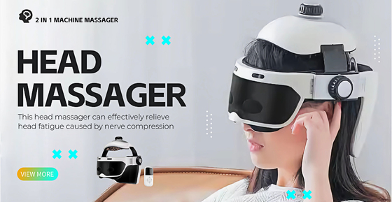 90 Minuten Elektrischer Kopfmassager Helm 4 Modi und 3 Intensitäten