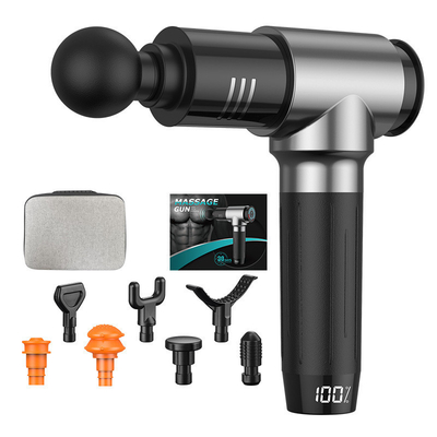 Leistungsstarke wiederaufladbare Massagewaffe aus Kohlenstofffaser mit verstellbarem Arm und LCD-Bildschirm 9,8 x 7,9 x 2,4 Zoll