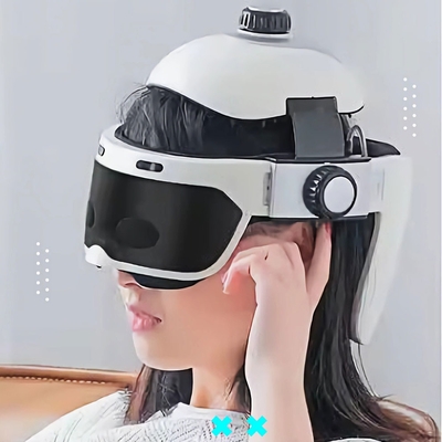 3 Intensitätsstufen Kopfmassager Helm 28W Kopf-Augenmassager