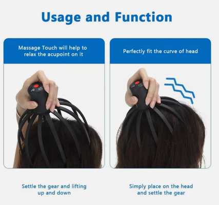 Octopus Claw Entspannungs-Kopfmassager mit Elektrotherapie-Massager und flexiblen und sanften Bürsten