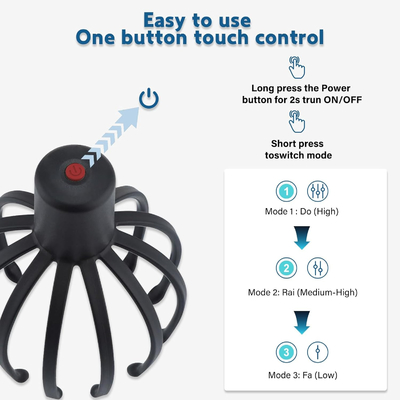Geeignet für Kopf/Skalp Verstellbares Gurt Octopus Klaue Kopfhautmassager mit angepasstem Farblogo